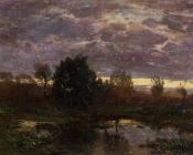 尤金 布丹 : Pond at Sunset